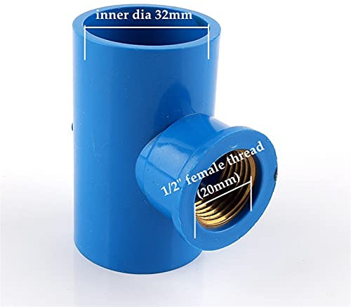 Lnanqing-schlauchverbinder Messing 2-10 stücke blau 1/2 ~ 1 Messing weiblicher Thread PVC T-Connector Gartenbewässerung Reduziert 3 Wege T-Typ-T-Rohr-Adapter-Armaturen, Anschluss für Gartenschlauch