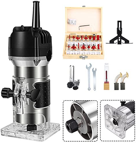Fresatrice Verticale Legno, Rifilatore Per Legno, Pialla Filo Per Legno, Falegnameria Utensili Fresa 1000W Fresatrice Elettrica 32000R/Min Falegnameria Fresatrice Per Legno Professionali,D