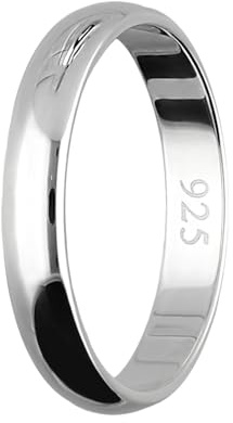 Treuheld® Silberner Ring aus 925 Sterling Silber in 48 Größen