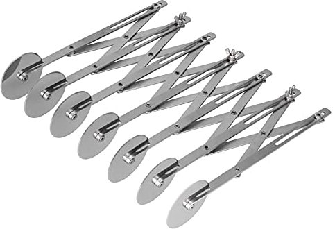 Uadme Divisor de masa de ruedas múltiples,divisor de pizza de acero inoxidable,rueda divisora de masa expandible,rueda cortadora de pizza duradera para pizza,pasteles,pasteles,galletas,pan(7 Wheel)