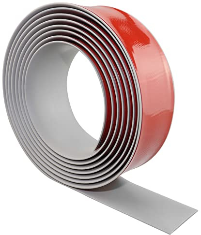 LSGCQ Übergangprofil selbstklebend Boden Übergangsleiste flach Bodenleiste | Vinyl Abdeckleiste für Fußböden Laminat (300×5cm, grau)
