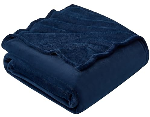 EHEYCIGA Kuscheldecke flauschig, weiche warme Fleecedecke 230x270 als Decke Sofa, Wohndecke oder Couchdecke überwurf, Marine Blau