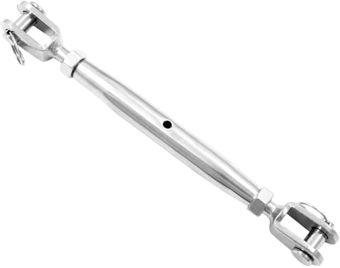 Bonsicoky 316 Stainless Steel Turnbuckle, Jaw Jaw Closed Body Turmbuckle Tensioner for Rigging, M12