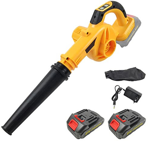 Soplador de Hojas inalámbrico, soplador de Aire con batería de Litio de 21 V 1,5 Ah, barredora eléctrica de Mano 2 en 1, aspiradora de Velocidad Variable para soplar Hojas