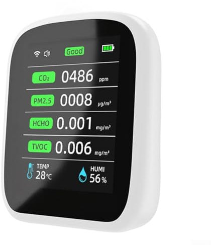 8-in-1 Luftqualitätsmessgerät für den Innenbereich, tragbarer CO2-Detektor, WLAN, Luftqualitätsprüfer, für Tuya App, Temperatur, Luftfeuchtigkeit, digitales Messgerät, NDIR-Sensor für Zuhause,