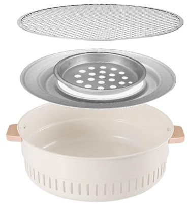 Barbacoa de carbón, parrilla de carbón portátil | Parrilla de carbón vegetal y ahumadero | Parrilla de barbacoa resistente y resistente al calor, para cocina al aire libre, camping,