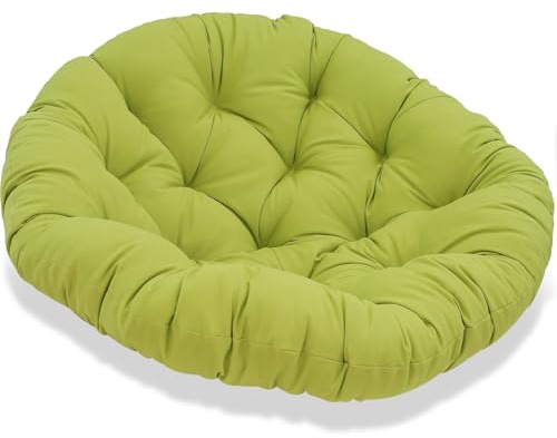 JIcloun Papasansessel Kissen 110cm, Stuhlkissen für Papasan Chair, Wasserdicht Dicke Bodenkissen Rund Groß, Runde Ersatzpolster für Hängesessel Rattansessel Korbsessel Outdoor Gartenmöbel Grün