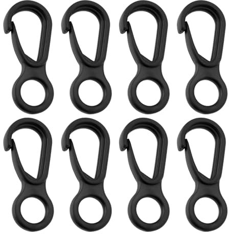 The Lord of the Tools 50 Stück Fahnenmast-Karabinerhaken, Fahnenmast-Befestigung, Zubehör, 33 mm, Kunststoff, Fahnenmast-Clips zur Befestigung von Flaggen an Fahnenmasten, Schwarz