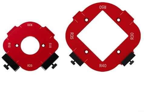 Radius Jig Router Templates Set Aluminum Alloy Wood Arc Cutting Tool 8 Sizes R10-R50 Inner Outer Filet Bevel Rounded Corners Carpentry Woodworking Trimming