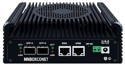 MNBOXCONET S2 Mini PC N150 10GBE SFP+, Firewall Appliance Micro Büro Hardware, DDR5 8GB RAM 256GB SSD, 2xi226V 2.5Gbit LAN, USB C, TF Card Slot, Support Proxmox OPNsense, SPK/MIC