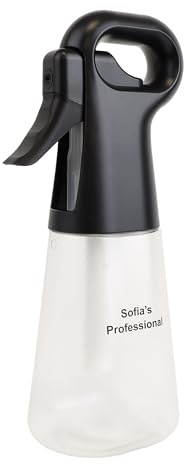 Eson Hair Water Spray Bottle 300ml, Refillable Continuous Mist Sprayer, Spray Bottle for Barber, Hairdresser, Salon, Hair Styling, Cleaning, Misting & Skin Care, Plants (Clear & Black)
