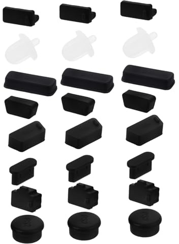 DOITOOL 24 Stück USB Staubschutz Stopfen aus Schwarzem Silikon für Computer und Motherboard Schnittstellen Wiederverwendbar und Einfach zu Entfernen für PC und Zufällige Farbe