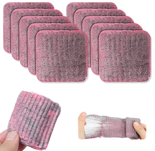 KEWUF 10 Pcs Estropajo de Cocina, Esponja de Lana de Acero, Almohadillas de Jabón de Lana de Acero, Depuradores de Ollas, Fácil Limpieza de Grasa para Limpiar Platos, Sartenes, Ollas, Parrillas