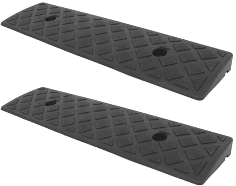 Mipcase 2 Piezas Rampa de Goma para Coche Salva Bordillos 3 cm Altura Cuña Escalon AceraAntideslizante Accesorio para Entrada Garaje y Silla Ruedas