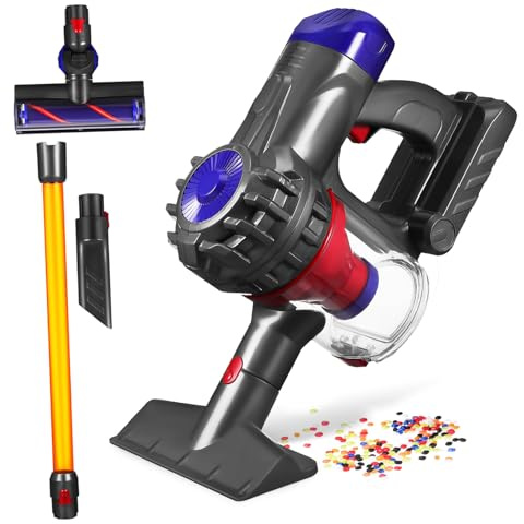 HEMOTON Junge Mädchen Elektrischer Staubsauger Spielzeug Mit Realistischem Sound Kabelloser Abnehmbarer Staubsauger Für Junge Mädchen Pädagogisches Reinigungsgerät Für Spielszenen Und Lern