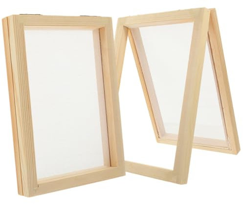 PERSELOSO 2 Stück Holzrahmen für Papierherstellung DIY Schöpfrahmen Kiefernholz für Kreative Bastelprojekte mit Kindern zum Erlernen Papiermachens Umweltbewusstseins