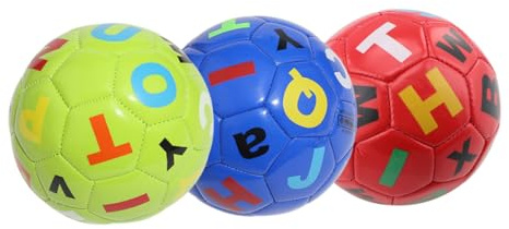 MOLUCKFU Balón De Fútbol Inflable para Niños Pequeños, PVC Resistente, Tamaño Pequeño, Juguete Deportivo para Exteriores y Juegos Infantiles, Set De 3 Balones De Colores Variados
