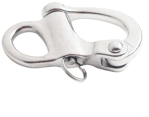 Yuanpgky Quick Release Snap Shackle for Diving, Boats, Kayaks and Yachts - Stainless Steel Fixed Bail Marine Clip with Plunger Release, 35mm/52mm/69mm/96mm Sizes (Pack(96mm)