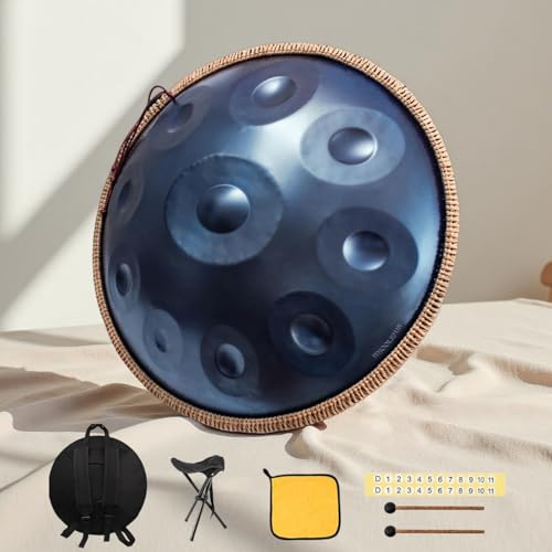 Instrumento de mano con tambor de mano, 10 tonos, 440 Hz D-menor, produce sonidos de meditación con pan de mano, instrumento ideal para principiantes
