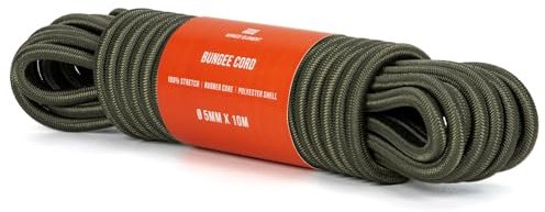 Manco Element Gummirep 5mm x 10m Expanderrep Elastisk Sladd Gummisnöre - Militärgrön
