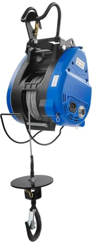 TFGXUE Seilzug Elektrisch 250 kg, 1500 W Kettenzug Funkfernbedienung, Hubhöhe 29 m, Kupfermotor Seilwinde mit einem Begrenzer, Verdrehsicheres Stahlsei, Seilhebezug Kettenzug