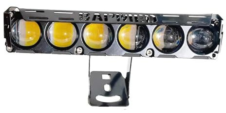 Faro Motocicleta Faro Delantero Pequeño 12 V 24 para Coche SUV UTV Luz Conducción 6 Lentes Foco LED Motocicleta Luces Antiniebla Doble Color Altas Bajas Proyector Moto