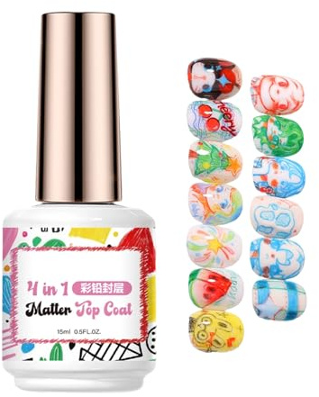 Smalto Per Unghie Top Coat - Smalto Per Unghie Trasparente, Top Coat, Smalti Per Unghe A Lunga Durata Da 15 Ml Tops Coats, Finitura Opaca Non Lucida, Tops Coats Professionali Per, Salon Home