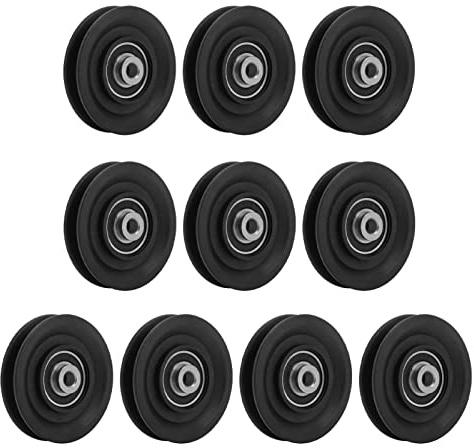 10 unidades de rueda de polea de nylon de 3,5 pulgadas con rodamiento 6203RS, polea de gimnasio silenciosa y duradera para puertas de garaje, grúas, escaleras, elevadores, equipos