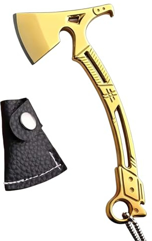 Survival Hatchets Keychain Tool Carbon Steel with Bottle Opener for Camping Hiking and Every Day Carry Pendant Keyring