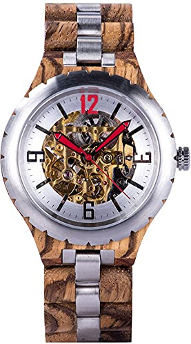 Edenhölzer Holzuhr Herren Armbanduhr Automatik Lombok Holzarmband ED086-005