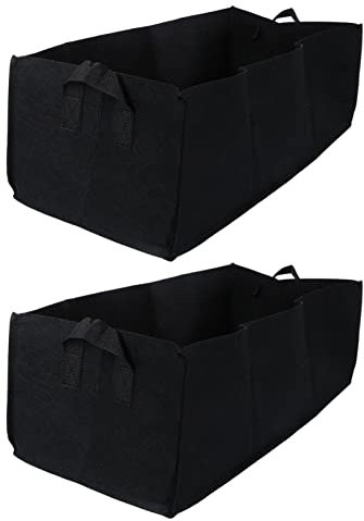 Rechteckige Pflanztasche geteiltes Hochbeet quadratischer Fuß Garten Container für Garten Rasen Terrasse Pflanzwerkzeug 2 Stück