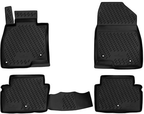 WALSER XTR Gummi Fussmatten Auto für Mazda 6 Kombi (GJ, GL) 2012-2018, 100% passgenaue Auto Fußmatten, robuste Universal Fußmatte Auto, Gummimatten Auto, Auto Fussmatten Gummi