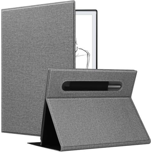 KuRoKo Remarkable 2 Case - Slim Lightweight Book Folio Cover with Pen Holder for 10.3 Inch Digital Paper Tablet (2020 Released) - Light Grey