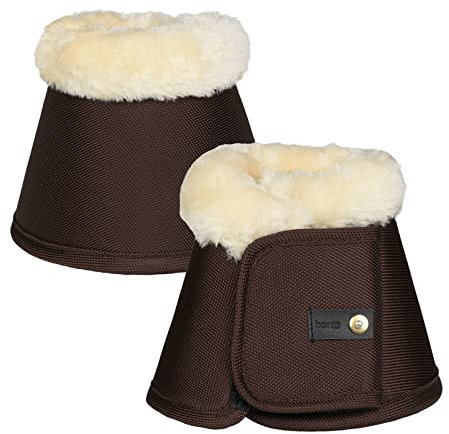 HORZE Lincoln Hufglocken mit Kunstfell, Braun, S