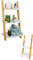 DuneDesign Scaffale a Scaletta di Bambù - 45x90 Scala di Legno Decorativa - Mensola da Bagno Bianca