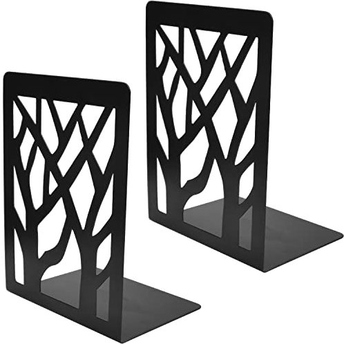 2Pièces Serre-Livres, Bookends, Séparateurs de Livres Anti-Dérapant, Presse Livre Noir, Cale Livre et CDs pour Maison Bureau Bibliothèque École Étagères