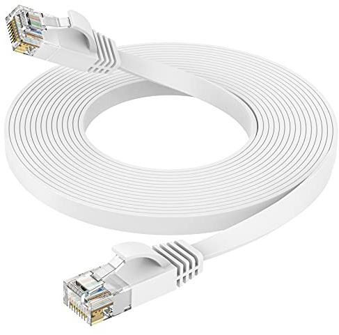 Ercielook Câble Ethernet 30m Cat6 - Rj45 Plat Lan 1000 Mbit/s Câble Internet pour Routeur Switch PC Portable Smart TV