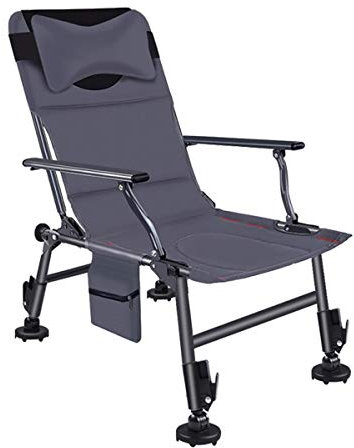 Angelstuhl Tragbarer Campingstuhl Klappbarer starker Angelstuhl mit Verstellbarer Höhe Angelsessel Tragbarer Regiestuhl (Color : Grey, Size : Free Size) (Grey Free Size)