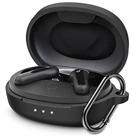 FTRONGRT Schutzhülle für Bluetooth-Kopfhörer für Anker Soundcore Life P2 mini Hülle, Bluetooth-Kopfhörerhülle aus Silikon, Stoßfest.Schwarz