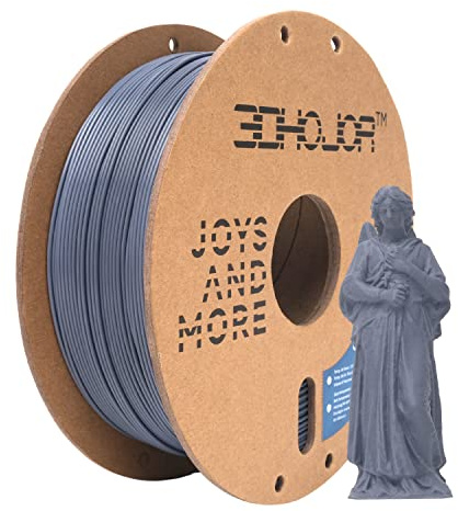 3DHoJor PLA+ Filament 1.75mm Grau 1KG 3D Drucker Filament PLA Plus | Hohe Zähigkeit, Hohe Schlagfestigkeit, Ausgezeichnete Bedruckbarkeit, Stärker und Belastbar, mit hoher Maßgenauigkeit ±0,02mm