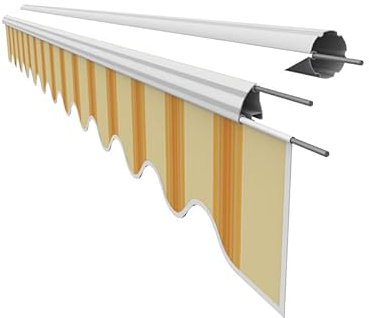 Leudus Markisen Volant Markisenbespannung Sonnenschutz Ersatzstoffe 4.85m*23cm SPD038 Sonnenmarkise fertig genäht