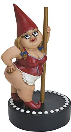 Pole Dance Gartenzwerg Statue Lustige Frau Tanzen GNOME Gartendekoration Pole Dance Gartenzwerg Für Home Desk Outdoor Yard Art Rasen Terrasse Dekoration (Large)
