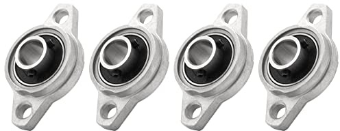 Lobamop 4 cuscinetti autoallineanti KFL001 da 12 mm, con cuscinetto a flangia in lega di , alloggiamento del cuscinetto rombo