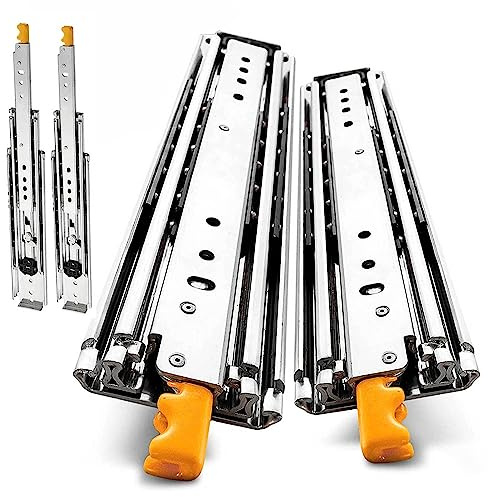 CUPLES 1000-2000mm Vollauszug Schubladenschienen, Mit Verriegelungsfunktion Schwerlastauszüge, 220kg Tragfähigkeit, 2 Stück Kugelführung (Size : 2000MM(80in))