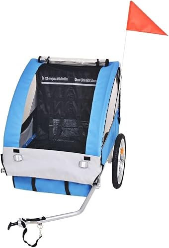 Remolques para Bicicletas Remolque De Bicicleta For Niños, con 2 Ventanas Laterales Y Reflectores Bandera De Seguridad For Pasear, Carga 30 Kg For Vehículo De Transporte De Viaje Y Almacenamiento
