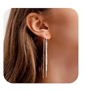 ASH'S CHOICE Boucles d'Oreilles Pendantes Femme Argent Franges Chaîne