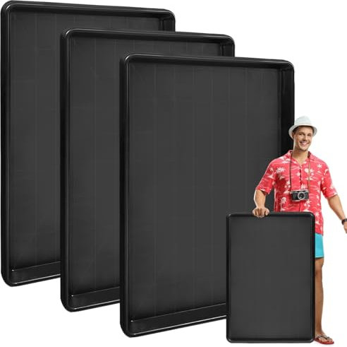3Pcs Extra Large Auto Oil Drip Pan- 90 x 60 x4cm Oil Drip Tray for Under Car Plastic Oil Tray,Oil Catch Pan Replacement Tray to Keep Garage Floor Show Room Driveway Safe and Clean