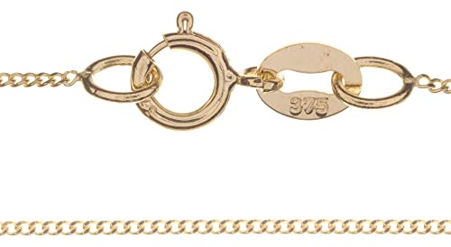 Markylis - Solid Italian 9ct Yellow Gold Fine Curb Link Style Chain Jewellery Necklace for Women and Ladies - 0.8mm - 22inch - 22