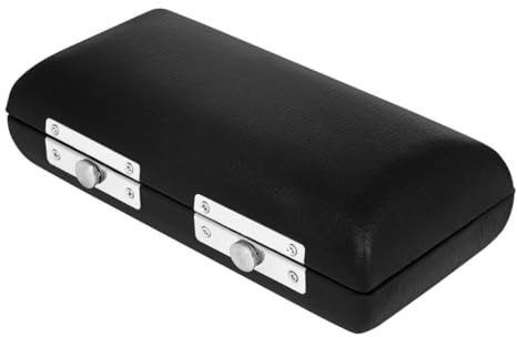 Mundstückbox für Flötenkopf, Kleine Aufbewahrungsbox aus Leder Schwarz | Leicht und Tragbar, Kompakte Form, Lint Innenfach, für Flötenzubehör und Mundstückteile
