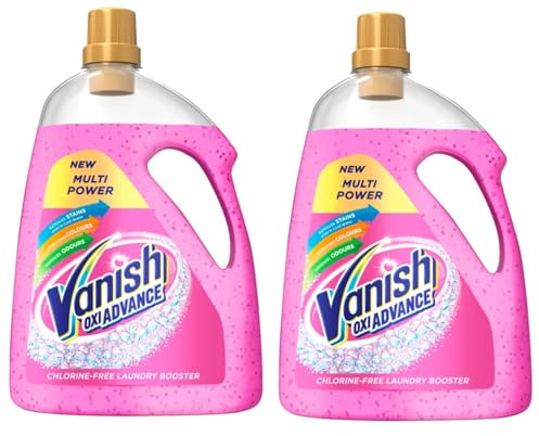 2 x Vanish Gold Oxi Action Gel Stain Remover Fabric Clothes Colour Safe 2250ml